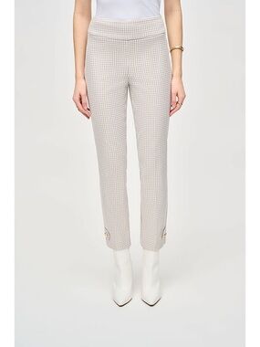 JOSEPH RIBKOFF NWT Houndstooth Jacquard Slim Fit Pull On Pants Office Chic 10
